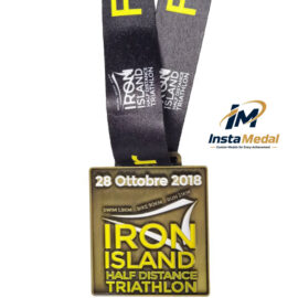 Custom Iron Island Half Distance Triathlon Finisher Medals